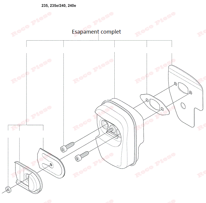 schema reparatie esapament husqvarna 235